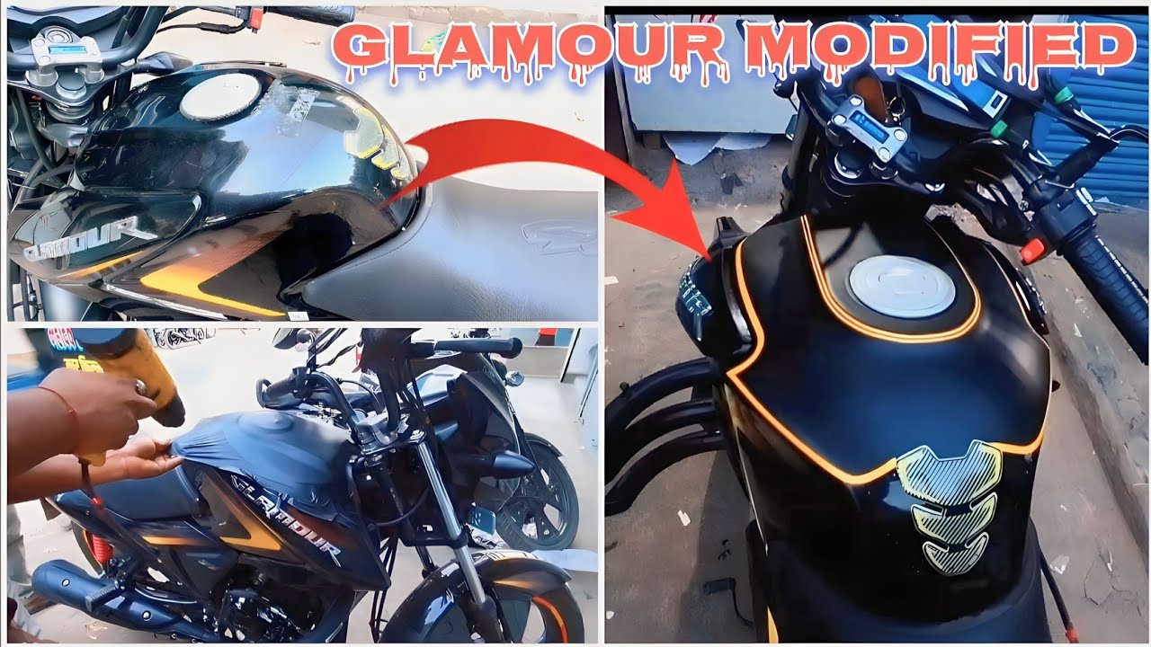 Glamour bs6 bike modified||New Glamour bike modified sticker #xtech125 #glamour 🔥🔥🔥