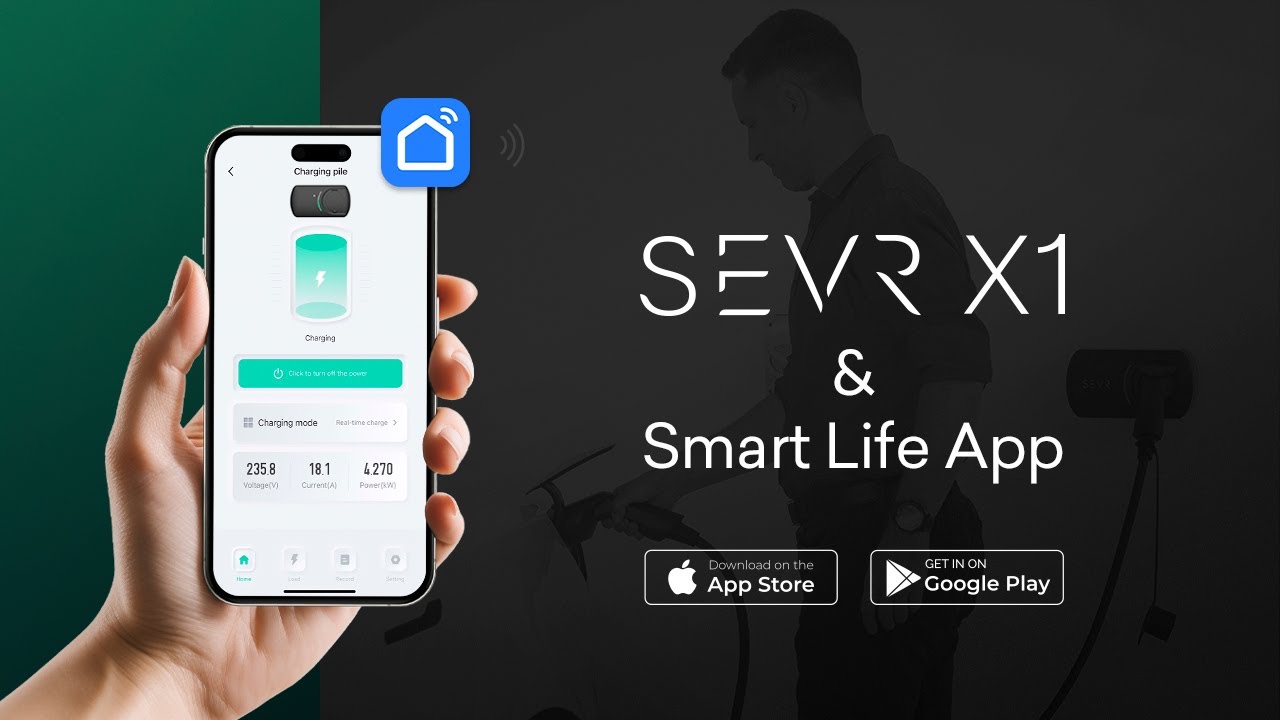 Sevr X1 EV charger with the Smart Life App