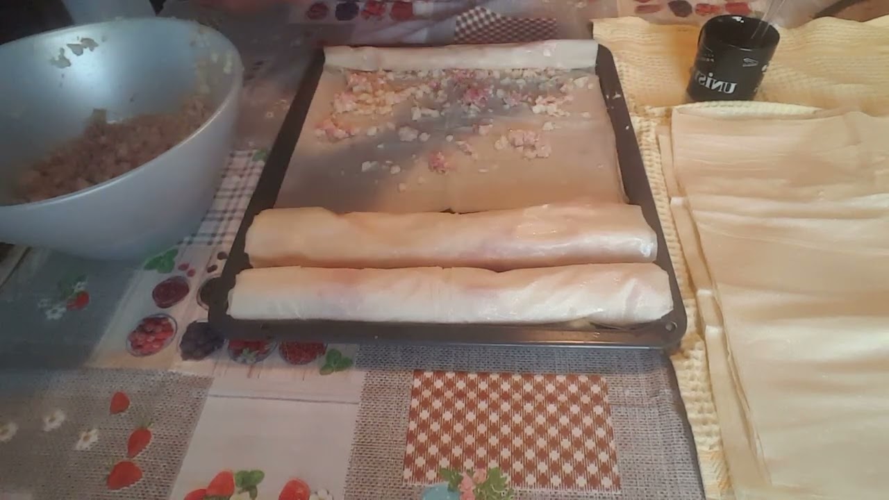 Rolani sareni burek sa krompirom i junecim mesom sa gotovim korama 🍽