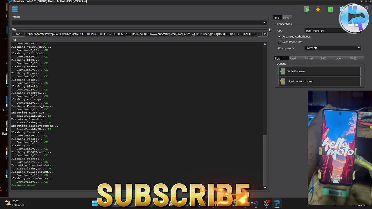 UNBRICK MOTOROLA E14 XT2421-13/14 STUCK IN DIAG WITH FIRMWARE