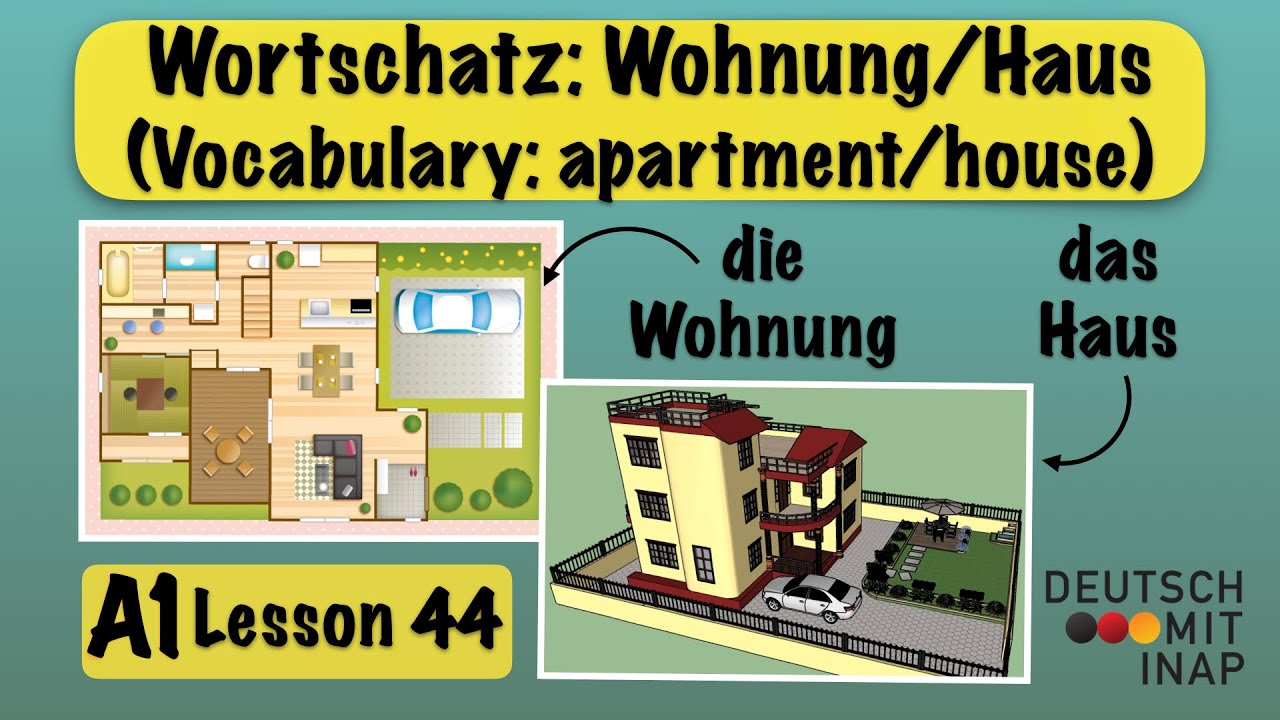 A1- German lesson 44 | Learn German Vocabulary | Wohnung & Haus | Apartment & house