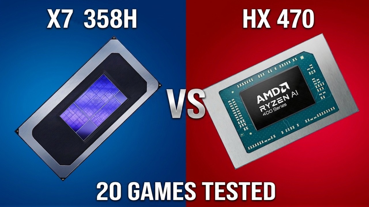 Intel X7 358H VS AMD HX 470 Gaming Test - LPDDR5X