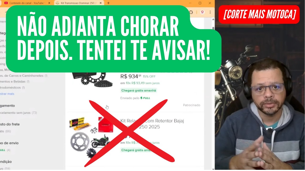Kit Rela&ccedil;&atilde;o Dominar 250: Assista este v&iacute;deo antes de comprar