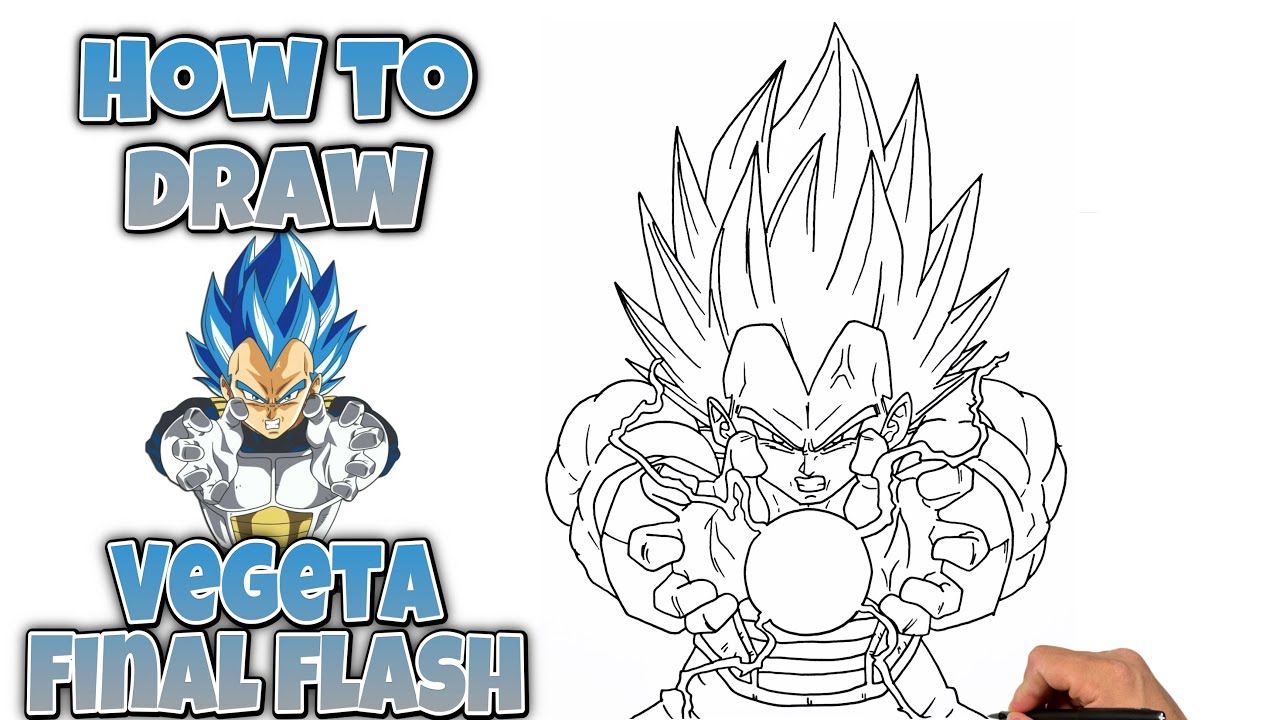 How To Draw Vegeta Super Saiyan God Final Flash | Dragon Ball Super 