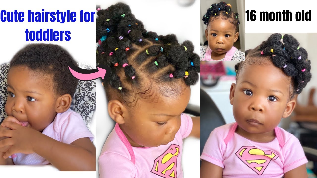 No braids/No cornrows/SIMPLE AND EASY CROCHET MINI PUFF on toddlers with very short hair