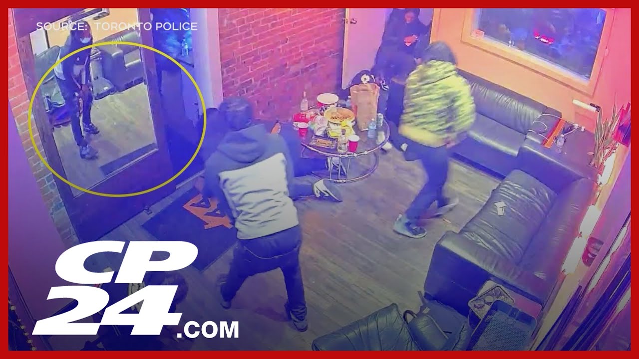 WARNING: Dramatic video of gun battle at Toronto recording studio