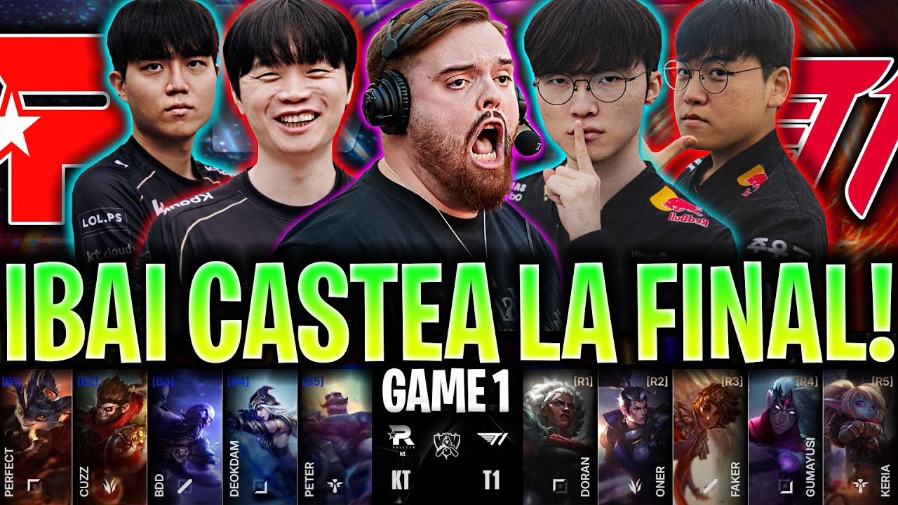 IBAI CASTEA LA GRAN FINAL DEL MUNDIAL! 😱FAKER DESATADO!🔥 | KT vs T1 Game 1 WORLDS 2025 FINAL IBAI