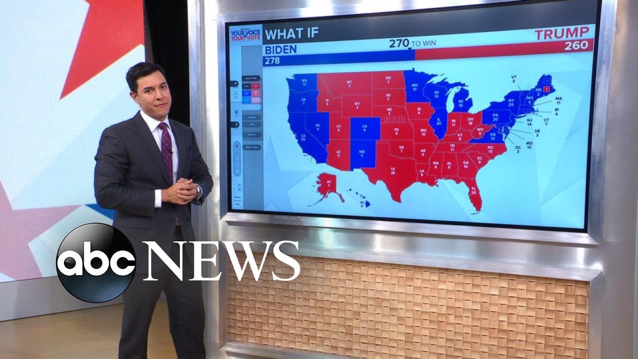 Battleground map and numbers to win the electoral votes l ABC News