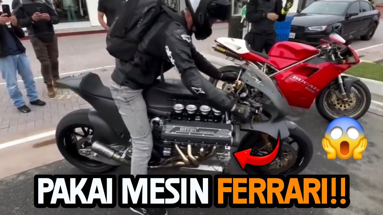 Motor Custom Pakai Mesin Ferrari 8 Silinder? HF355 Motorcycle