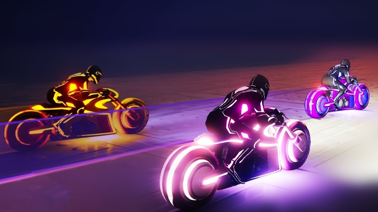 FUNNIEST TRON BIKE RACE in GTA 5 Online