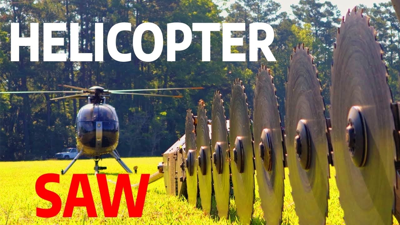 Unbelievable Helicopter Tree Sawing - Professional High Risk Action!