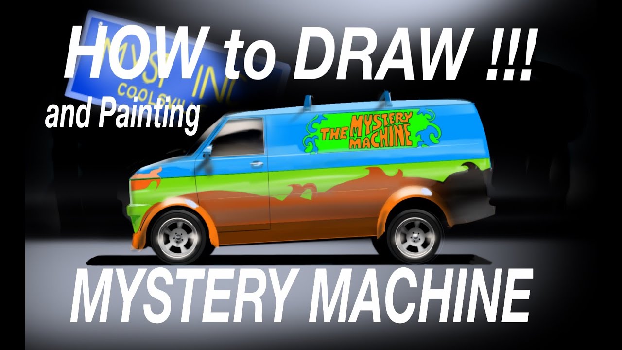 HOW to DRAW and RENDERING - Mystery Machine SCOOBY DOO car !  - De drawing and  - Desenho industrial