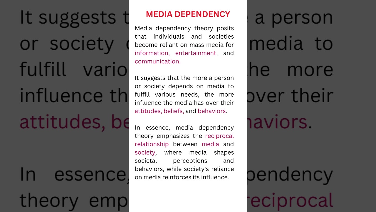 Media dependency theory# short