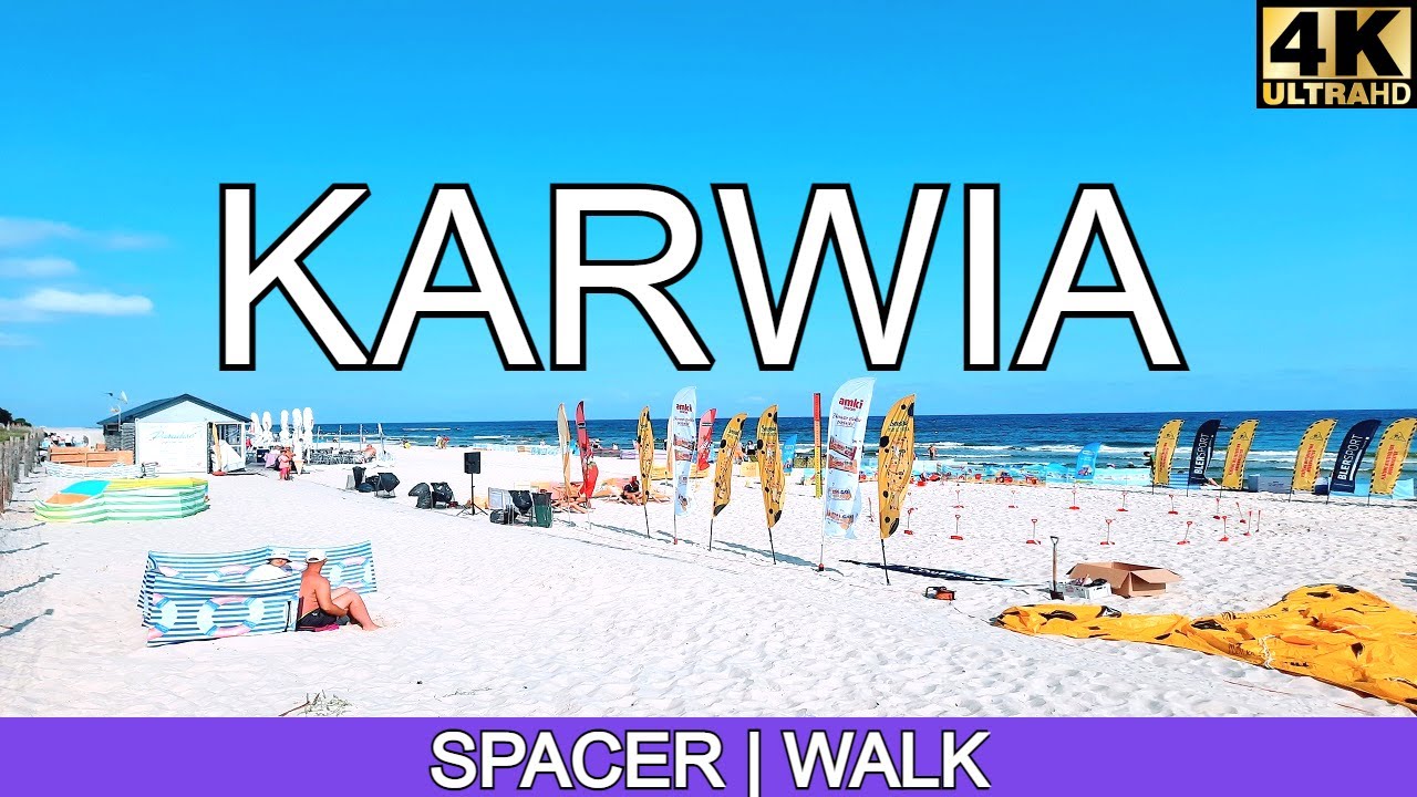 Karwia - Poland, walking in Karwia | 4K