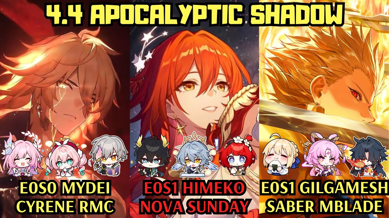 E0 Mydei x E0 Himeko Nova x E0 Gilgamesh | 4.4 Apocalyptic Shadow Starward Mode | Honkai Star Rail