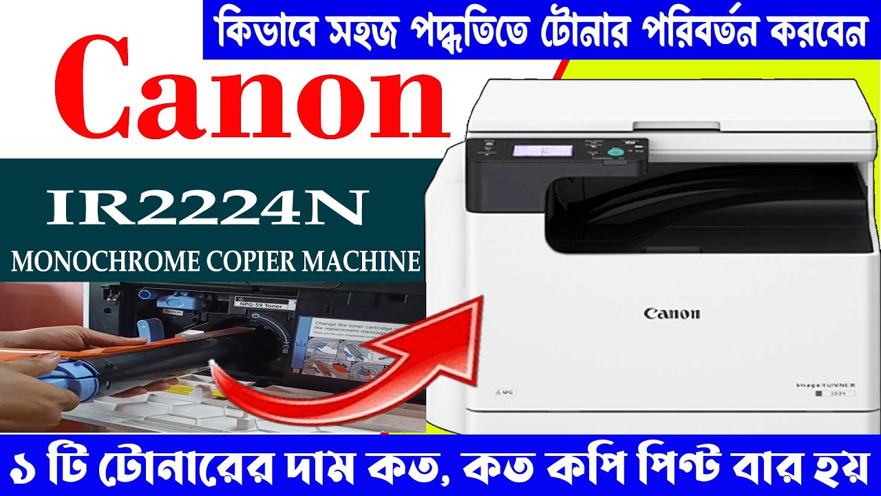 Canon Image Runner 2224N Toner Replacement   Canon 2224N Printer Cartridge Replace