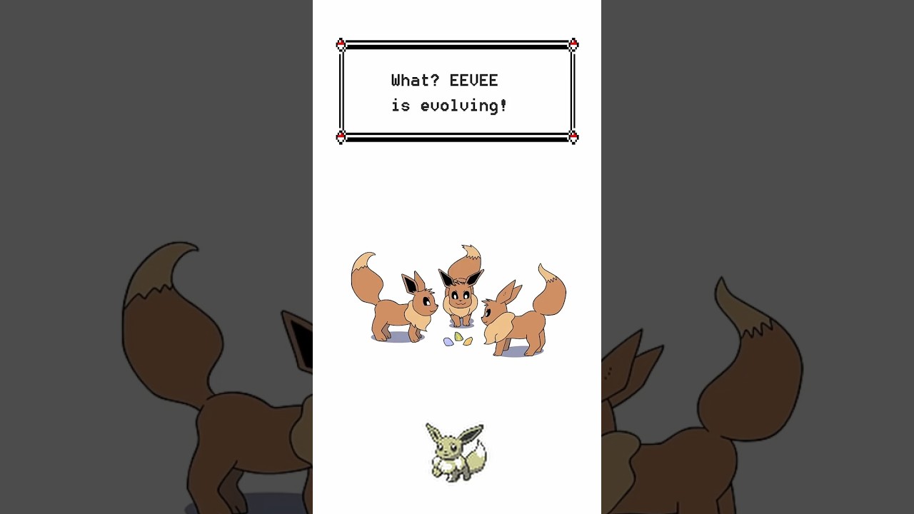 Eevee Evolves Into Vaporeon, Jolteon and Flareon - Pokemon Evolution Animation