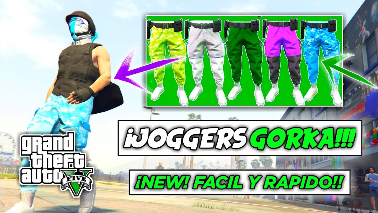 ¡RÁPIDO!! OBTENER JOGGERS PERMANENTES DE COLORES GORKA (MUY FÁCIL) BRUTAL/ GTA 5 ONLINE!..