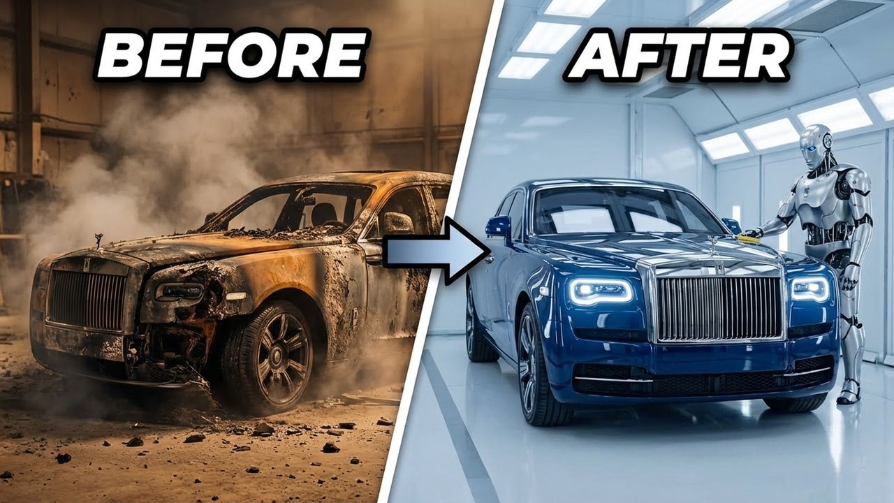 ASMR Car Restoration! Hero Robot Restores Burnt 2023 Rolls-Royce