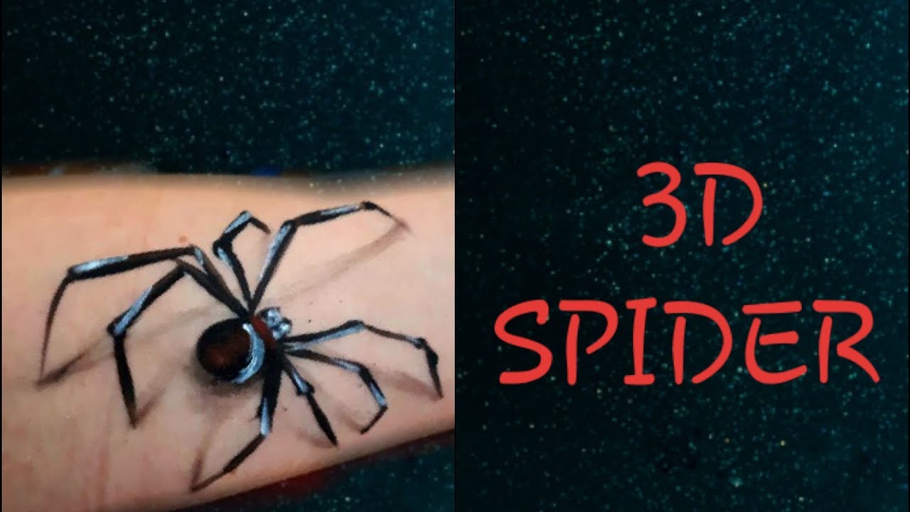 3D Spider face painting /Halloween spider face painting / step by step spider tutorial