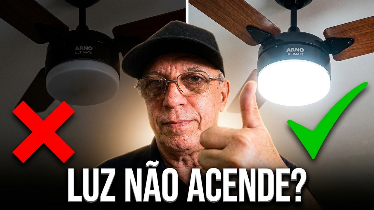 Como Reconfigurar o Ventilador de Teto Arno Ultimate quando a luz não acende pelo Controle Remoto.