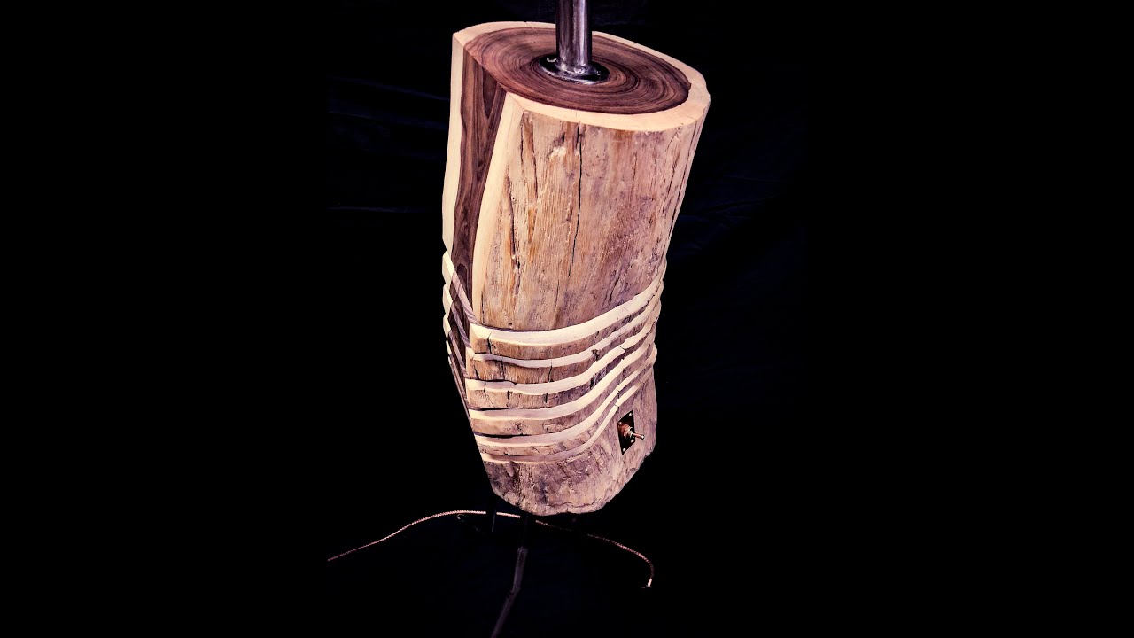 Florentin Lavigne Création LAMPE BOIS DE ROSE INOX ET CUIVRE