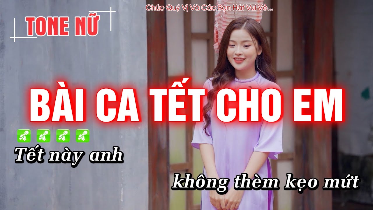 Bài Ca Tết Cho Em Karaoke Tone Nữ - Rumba Nhạc Tết Cực Hay - Hoàng Dũng Karaoke