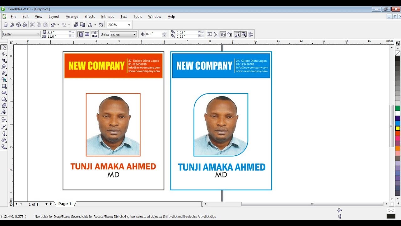 How to Design ID Card in CorelDraw - Simplified for Beginners ✔✔✔