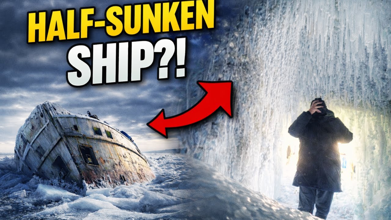 We Didn’t Expect to Find a Frozen Ship at Sea — Ice Stalactites Inside. Unreal Beauty.
