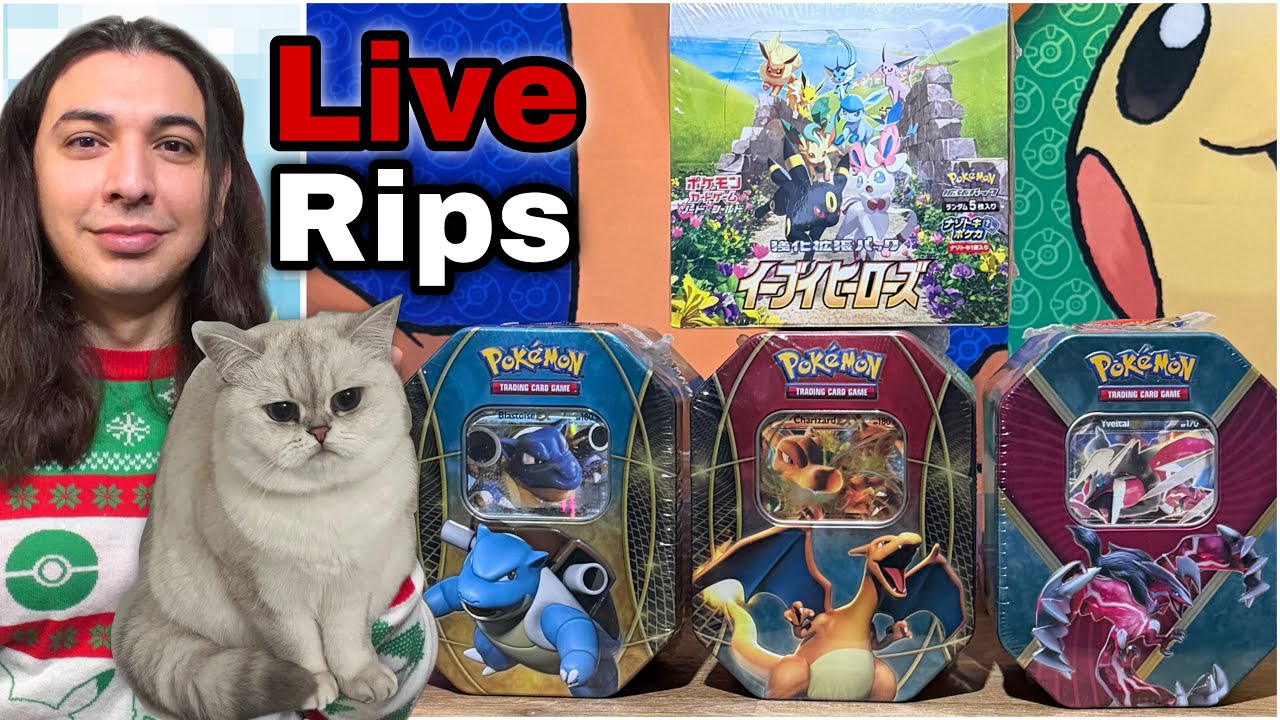Pokemon XY Charizard Tin & Eevee Heroes OPENING! 🔥LIVE TCG STORE 🔴