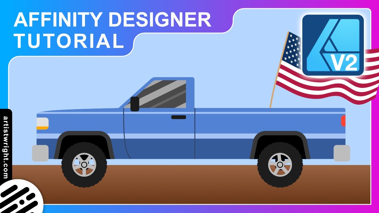 Affinity Designer Tutorial - Beginners Guide - Pickup Truck