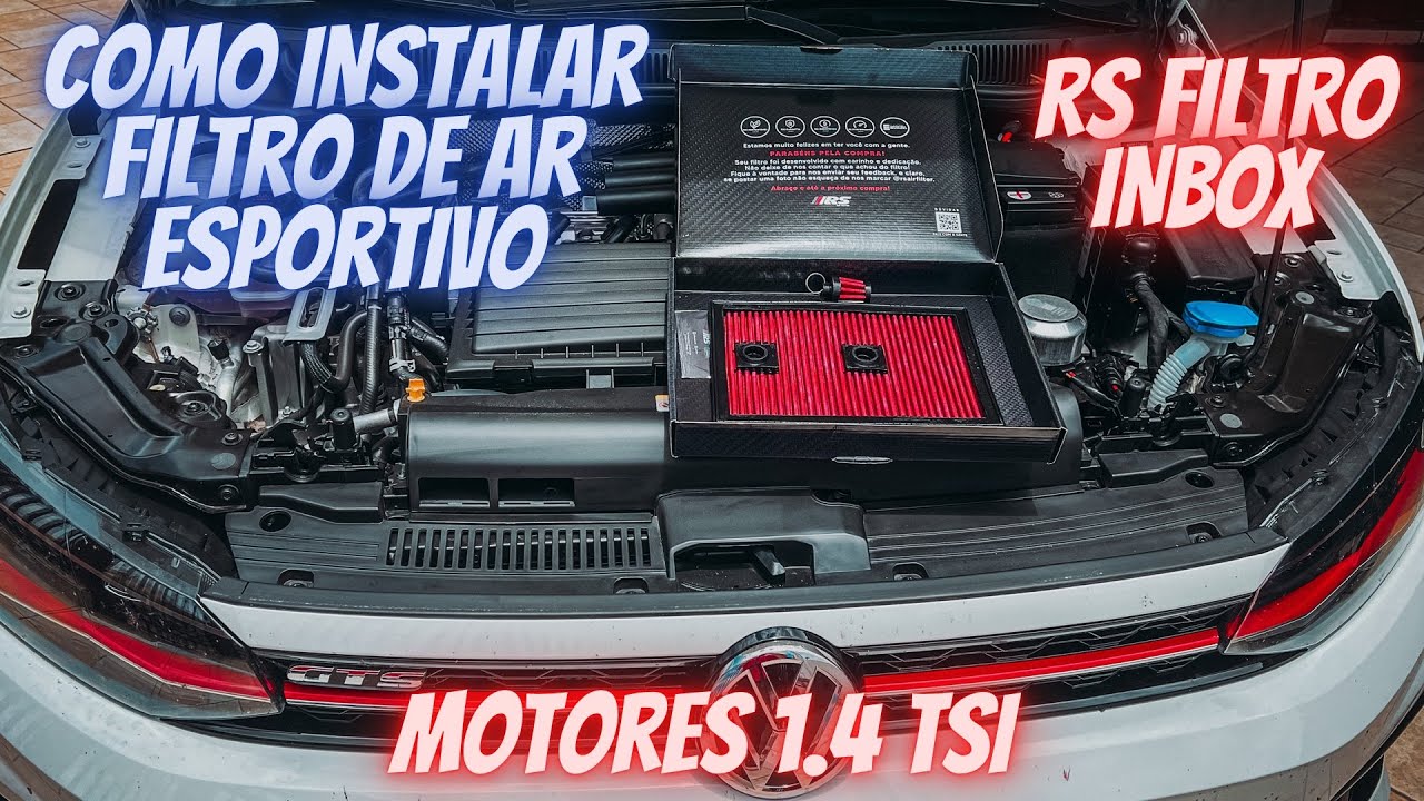 COMO COLOCAR FILTRO DE AR ESPORTIVO MOTOR 1.4 TSI - MANUAL RS FILTRO ESPORTIVO #FILTRO DE AR RS