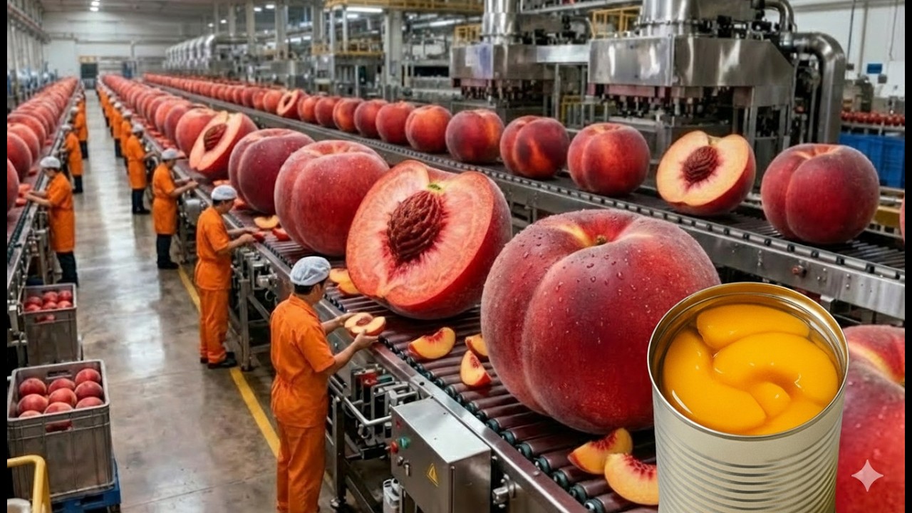 Inside a Modern Factory The Entire Canned Peach Production Line