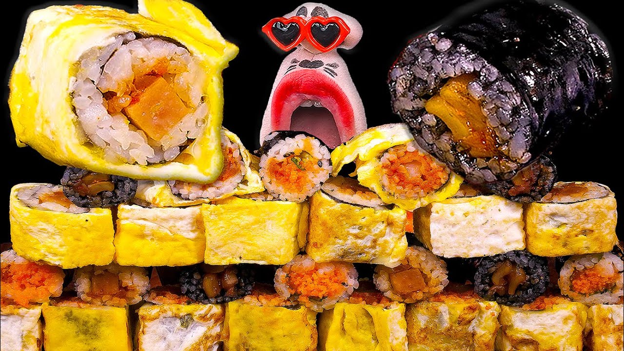 Кимбап и Токпокки заполняют весь экран! ASMR Mukbang Eating Show!