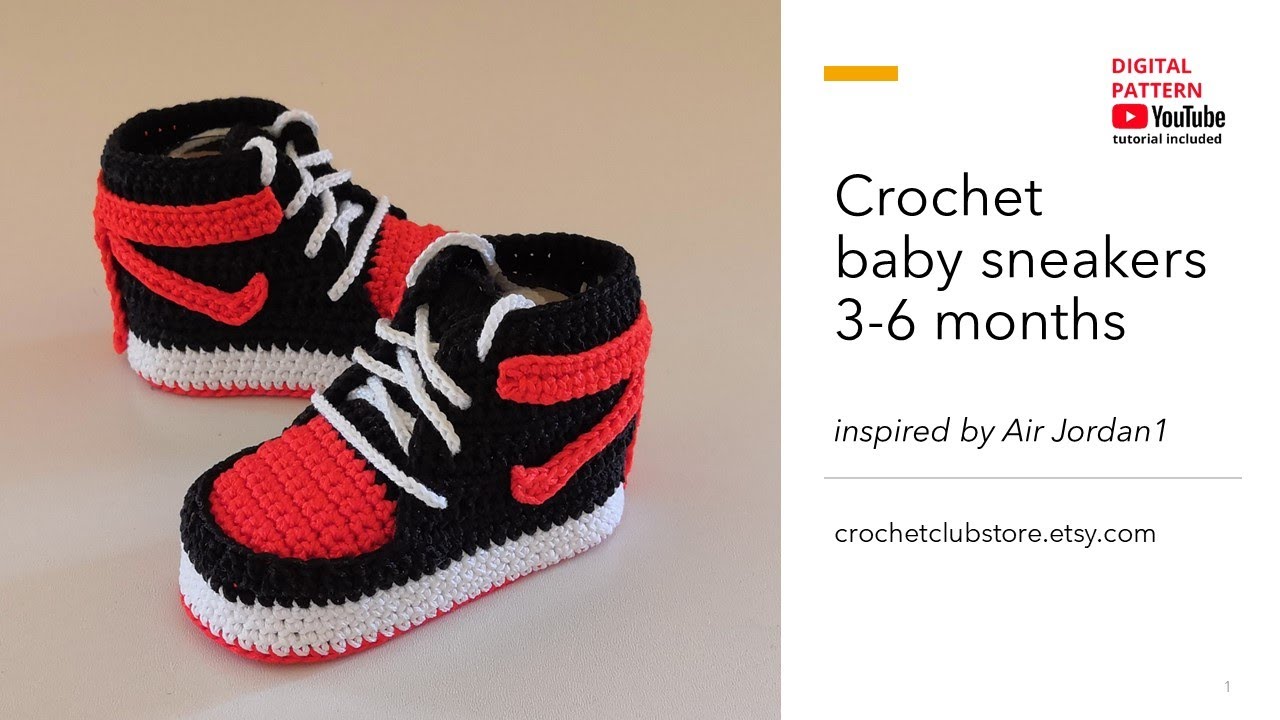 Nike-Inspired Crochet Basketball Baby Sneakers Tutorial 🏀👟
