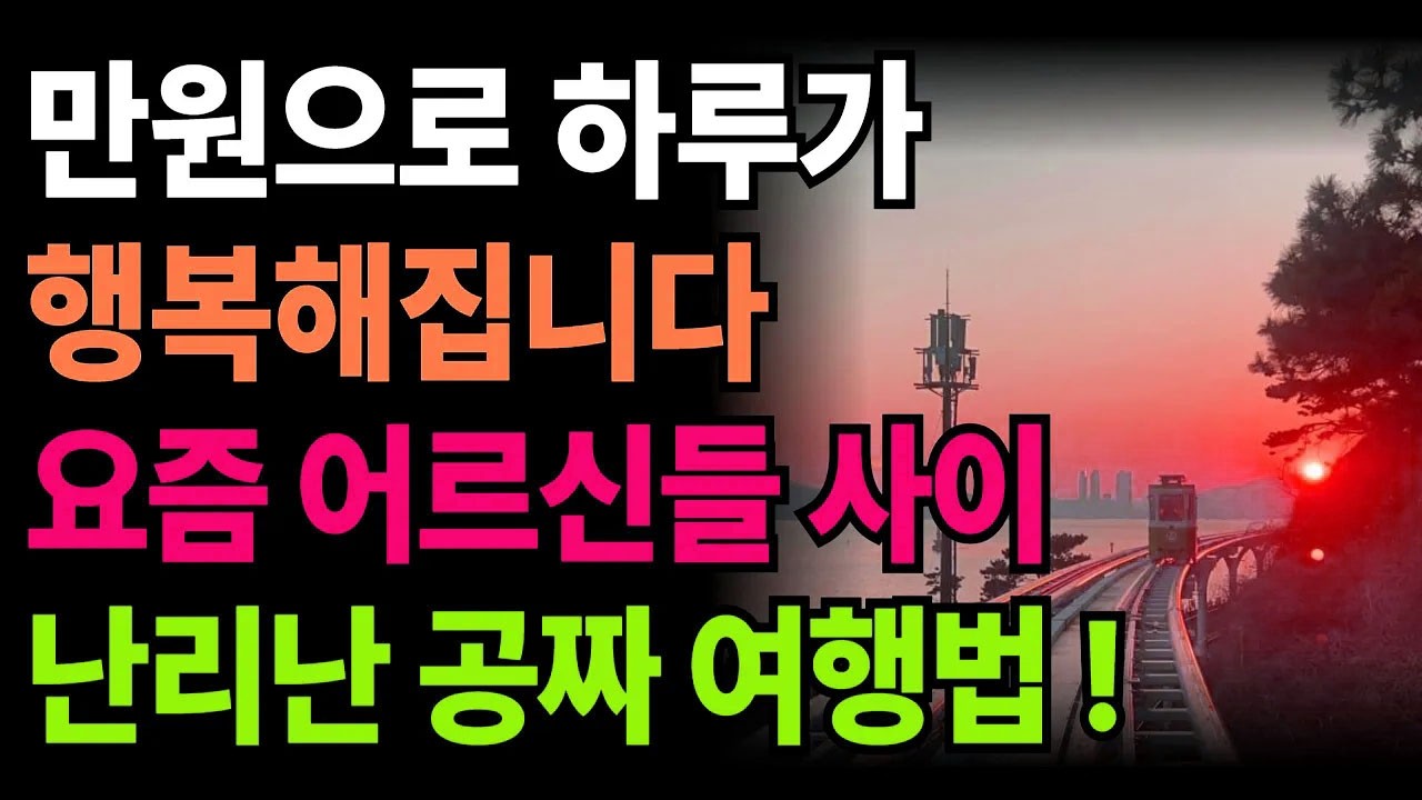 만원으로 하루가 행복해집니다. 요즘 어르신들 사이 난리난 공짜 여행법