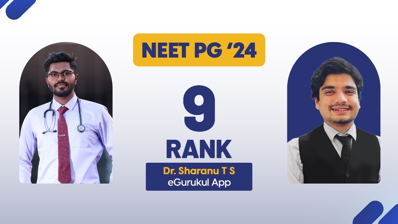 Meet Dr. Sharanu T S Who Secured Rank 9 (NEET PG’ 2024) shares his NEET PG Preparation Journey