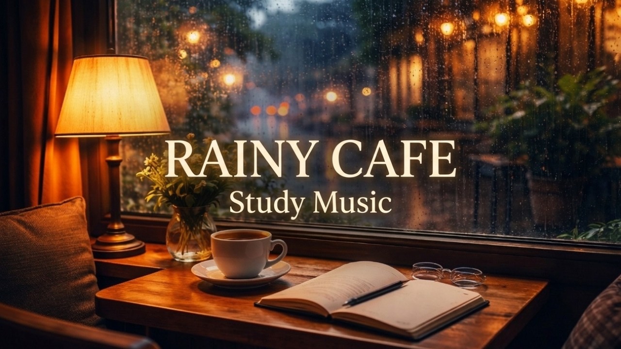 3 Hours Cozy Rain Café ☕ Soft Piano Music for Study & Relaxation
