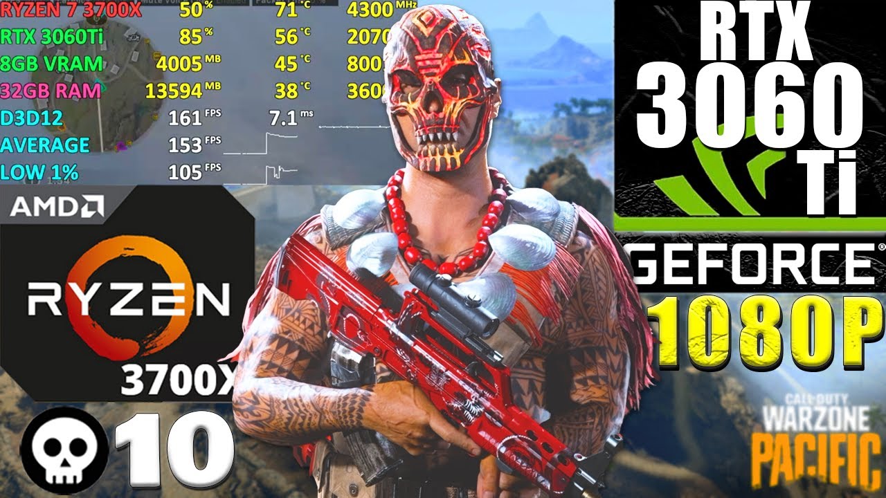 Карта Call of Duty: Warzone Pacific | RTX 3060Ti + Ryzen 7 3700X | 1080p &mdash; низкие настройки