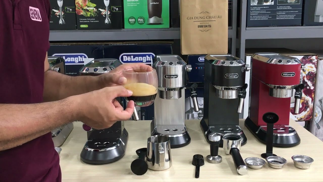Hướng dẫn sử dụng máy pha cà phê Delonghi EC785 và EC685 - Vệ sinh máy mới lần đầu và pha Espresso