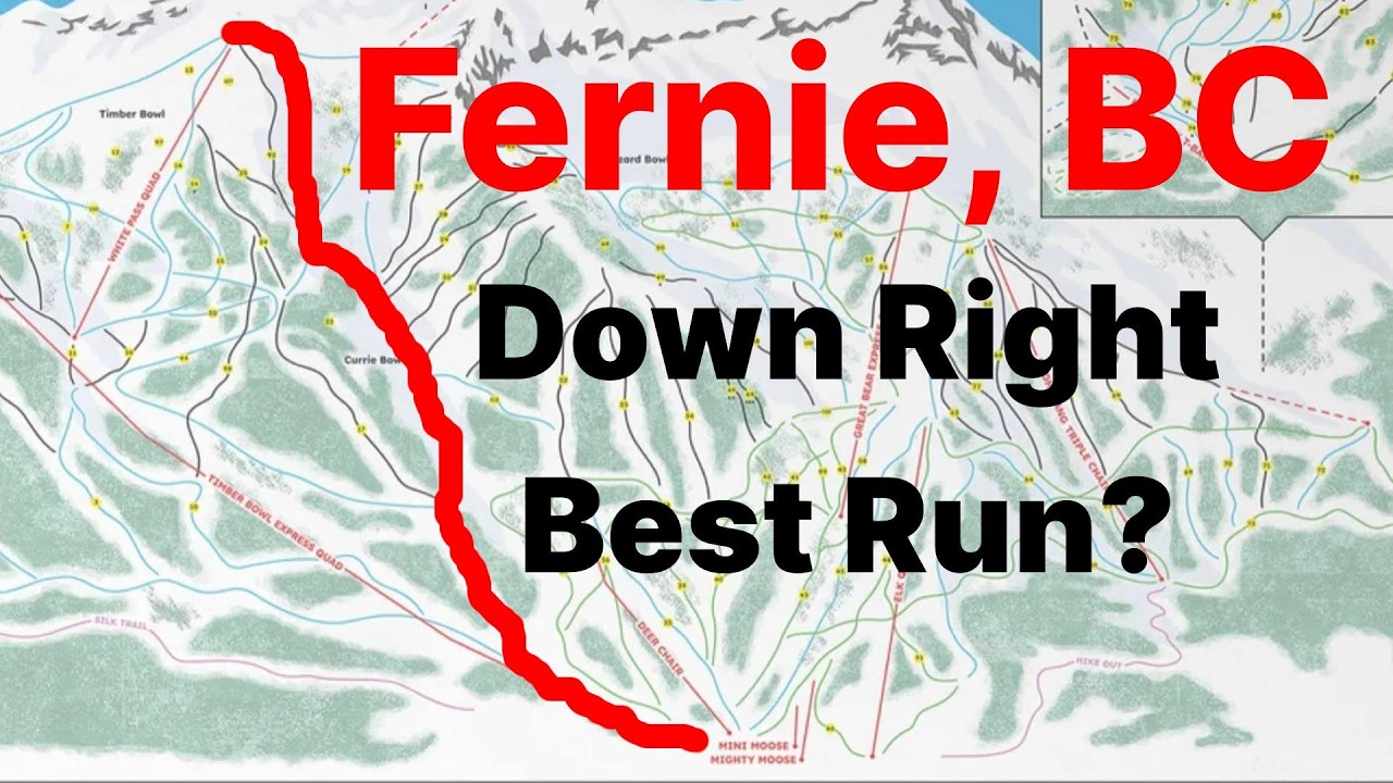 Fernie, BC - Skiing Down Right, Currie Bowl Best Run