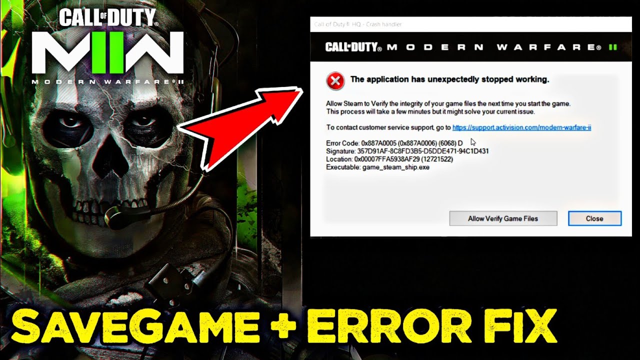 COD MW II | Application Has Unexpected Error Fixed | All Missions Unlocked + Save File Tutorial