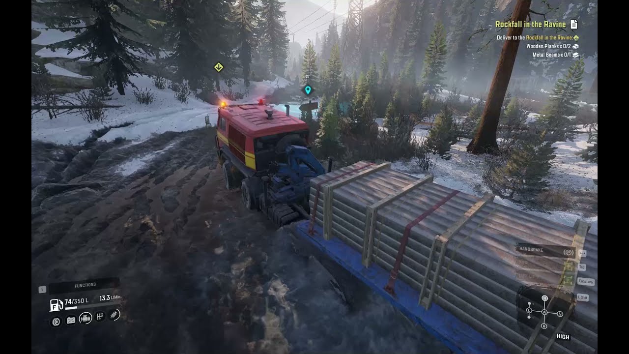 SnowRunner Task Rockfall In The Ravine Big Salmon Peak Yukon Canada