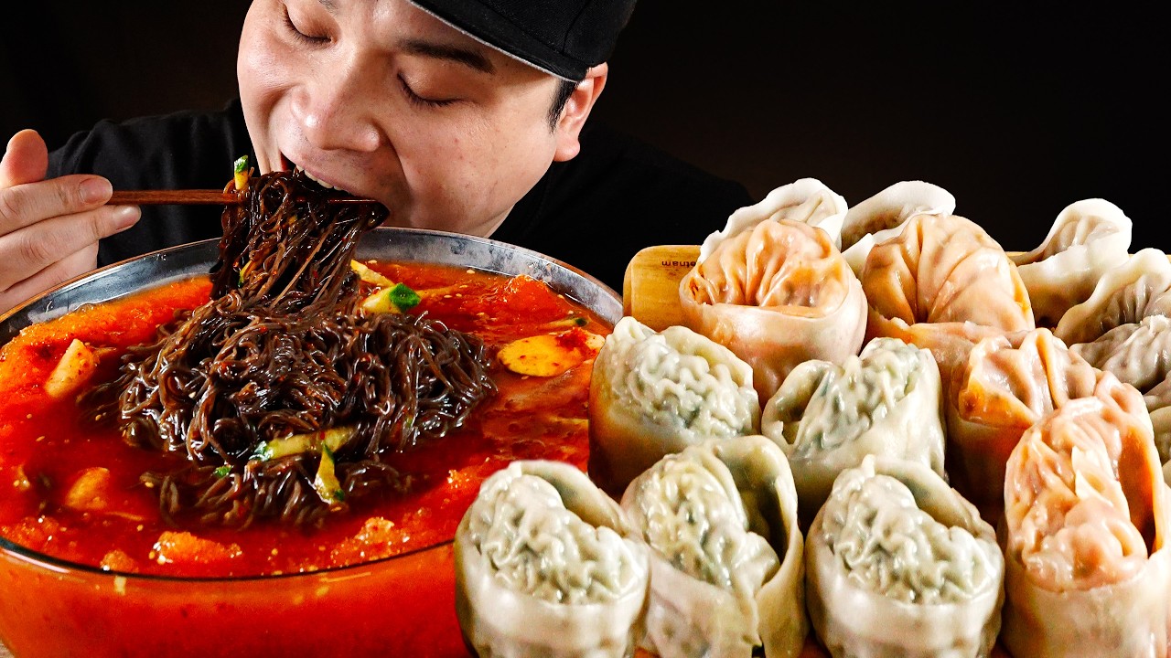 시원하고 깔끔한 물비빔냉면과 여러가지 만두 먹방~!! Mul bibim naengmyeon and various dumplings