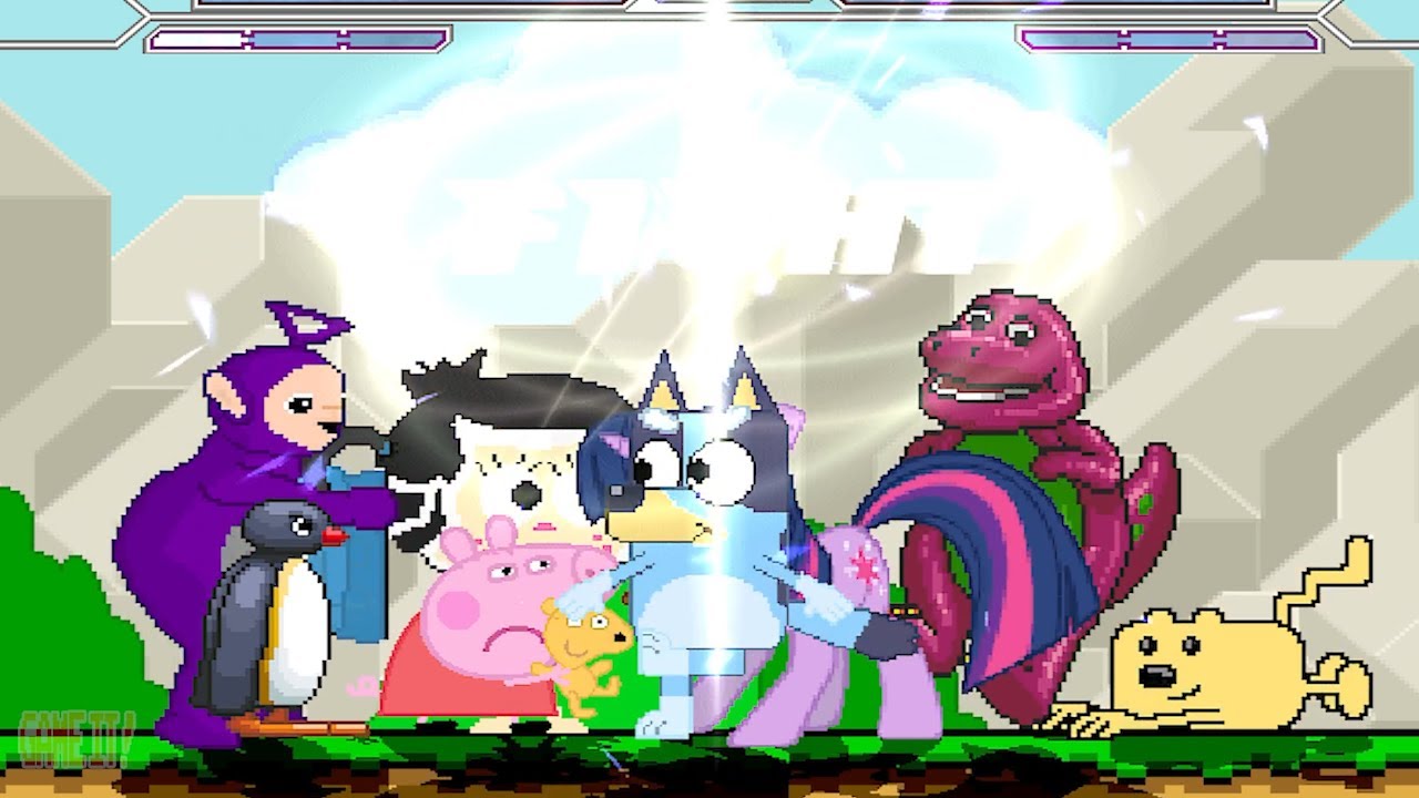 TEAM PINGU, TINKY WINKY, PEPPA PIG & HANAZUKI vs TEAM TWILIGHT SPARKLE, BARNEY, BLUEY & WUBBZY