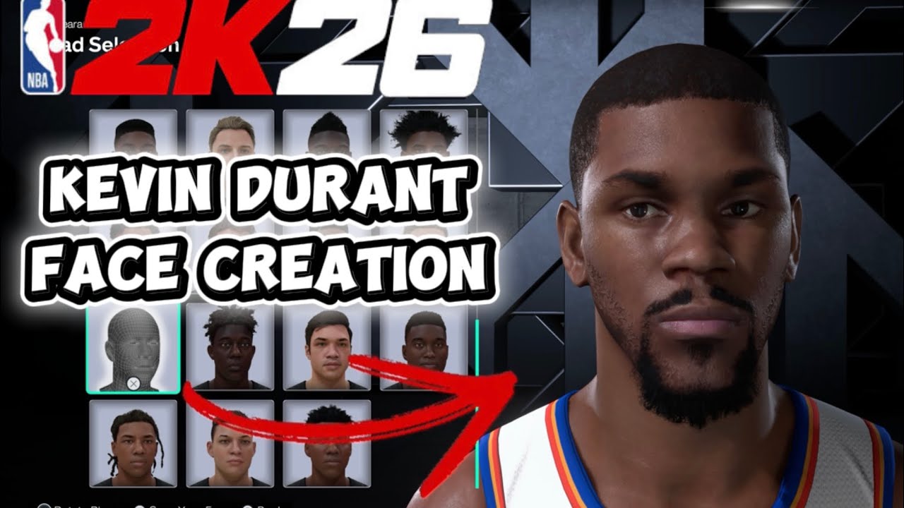 How to make Kevin Durant Face Creation in NBA 2k26