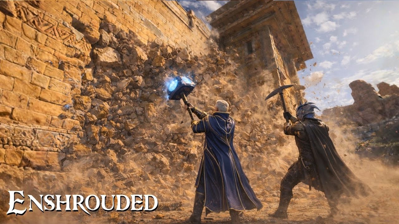 🔴 Enshrouded: DESTRUÍMOS TUDO?! | Construção da Fortaleza no Deserto #enshrouded [PT/BR] Parte 23
