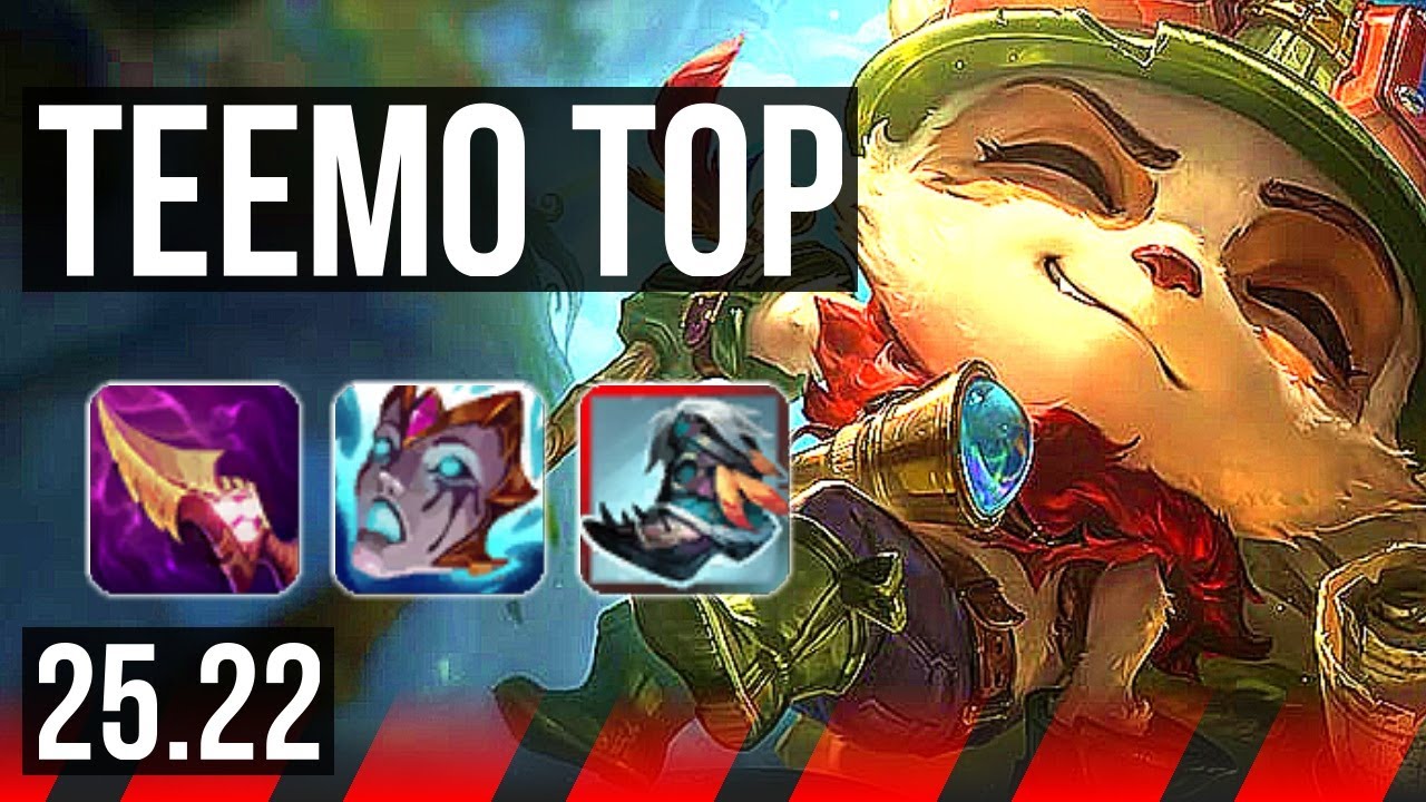 TEEMO vs AATROX (TOP) | 9 solo kills, 5k comeback, Legendary, Rank 15 Teemo | KR Master | 25.22