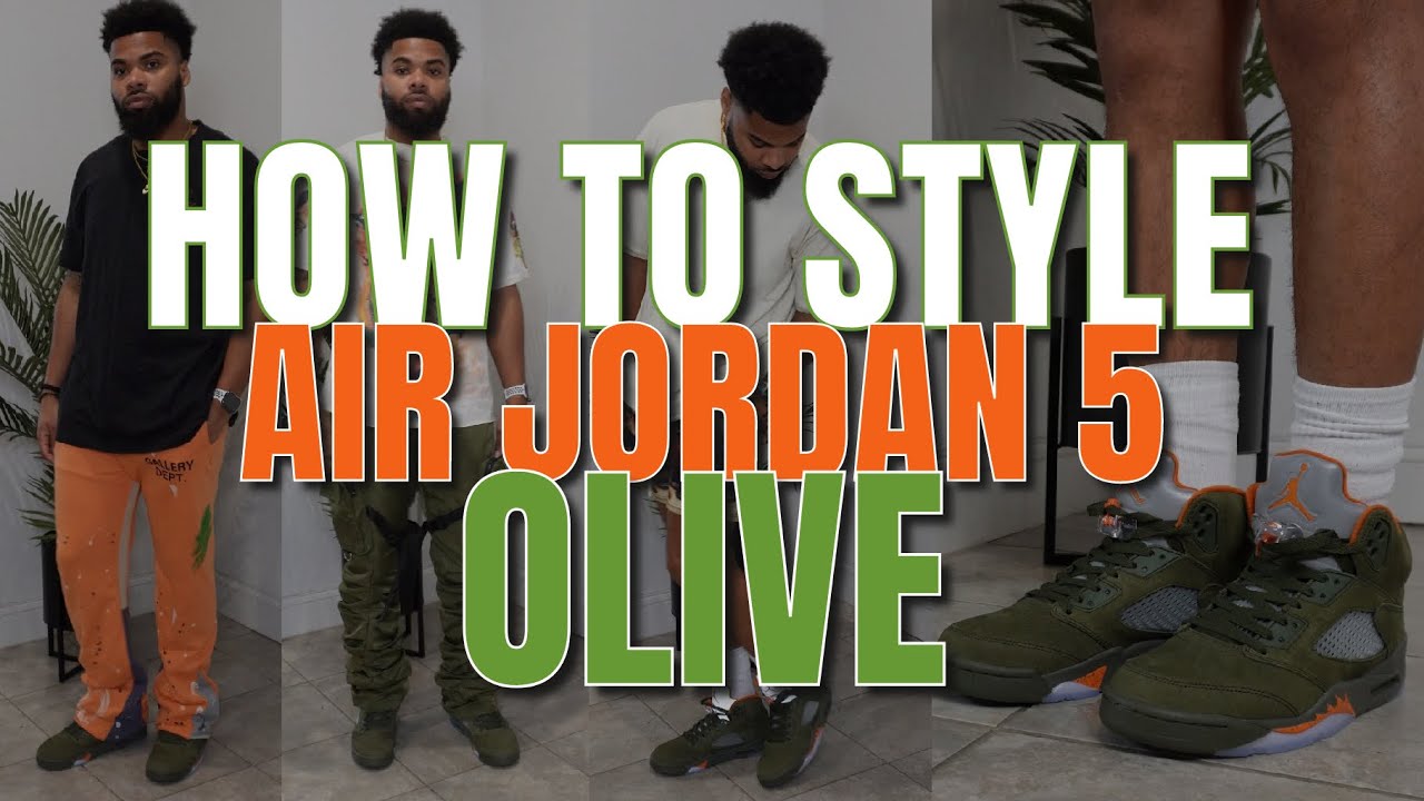 HOW TO STYLE AIR JORDAN 5 Olive ( on foot review + outfit ideas )