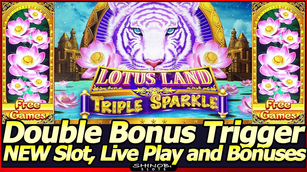 Lotus Land Triple Sparkle Slot Machine - NEW Slot, Double Bonus Trigger!  Live Play and Free Spins!